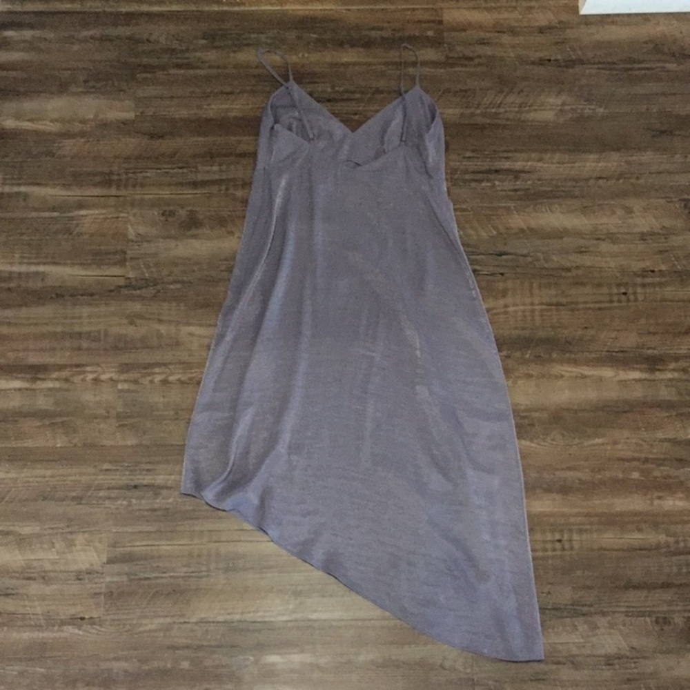 Anthropologie Moulinette Soeurs Shimmery Purple Asymmetrical Hem Slip Dress - Picture 4 of 7